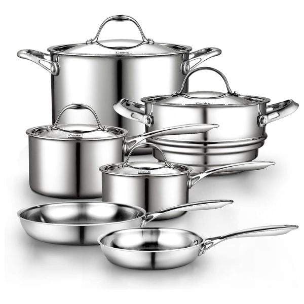 Stainless steel pots and pans cookware set