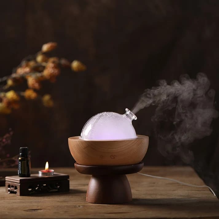 Wood-grain aroma diffuser with mist