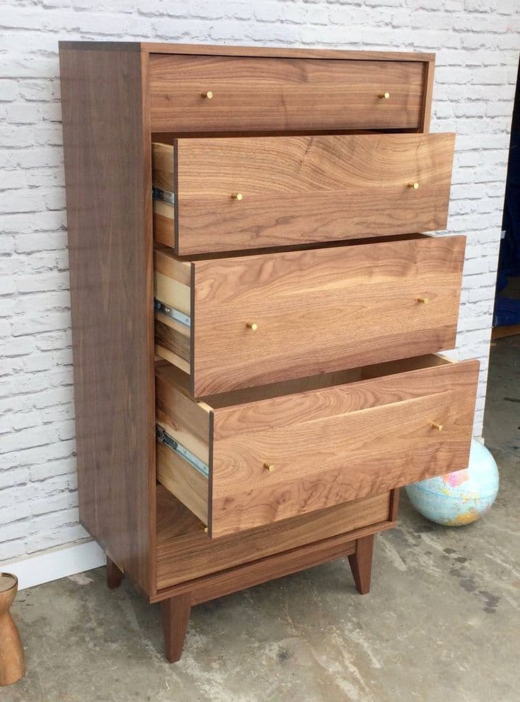 Wooden six-drawer dresser