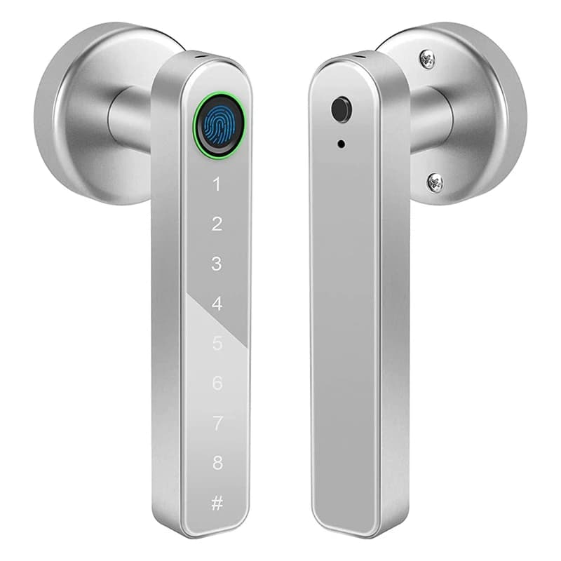 Fingerprint smart door lock with handle