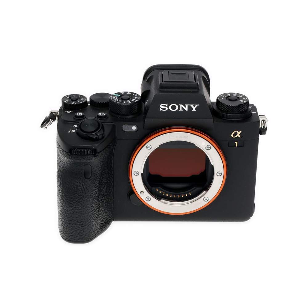 Black mirrorless camera with lens
