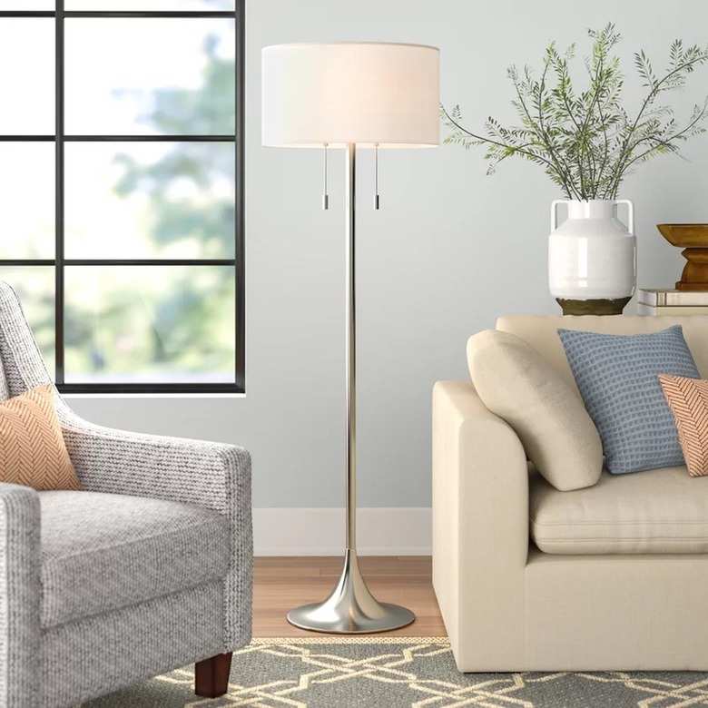 Modern floor lamp in a living room